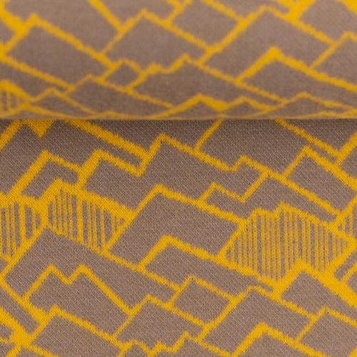 Jaquardjersey | Ridge by Käselotti | Goldgelb